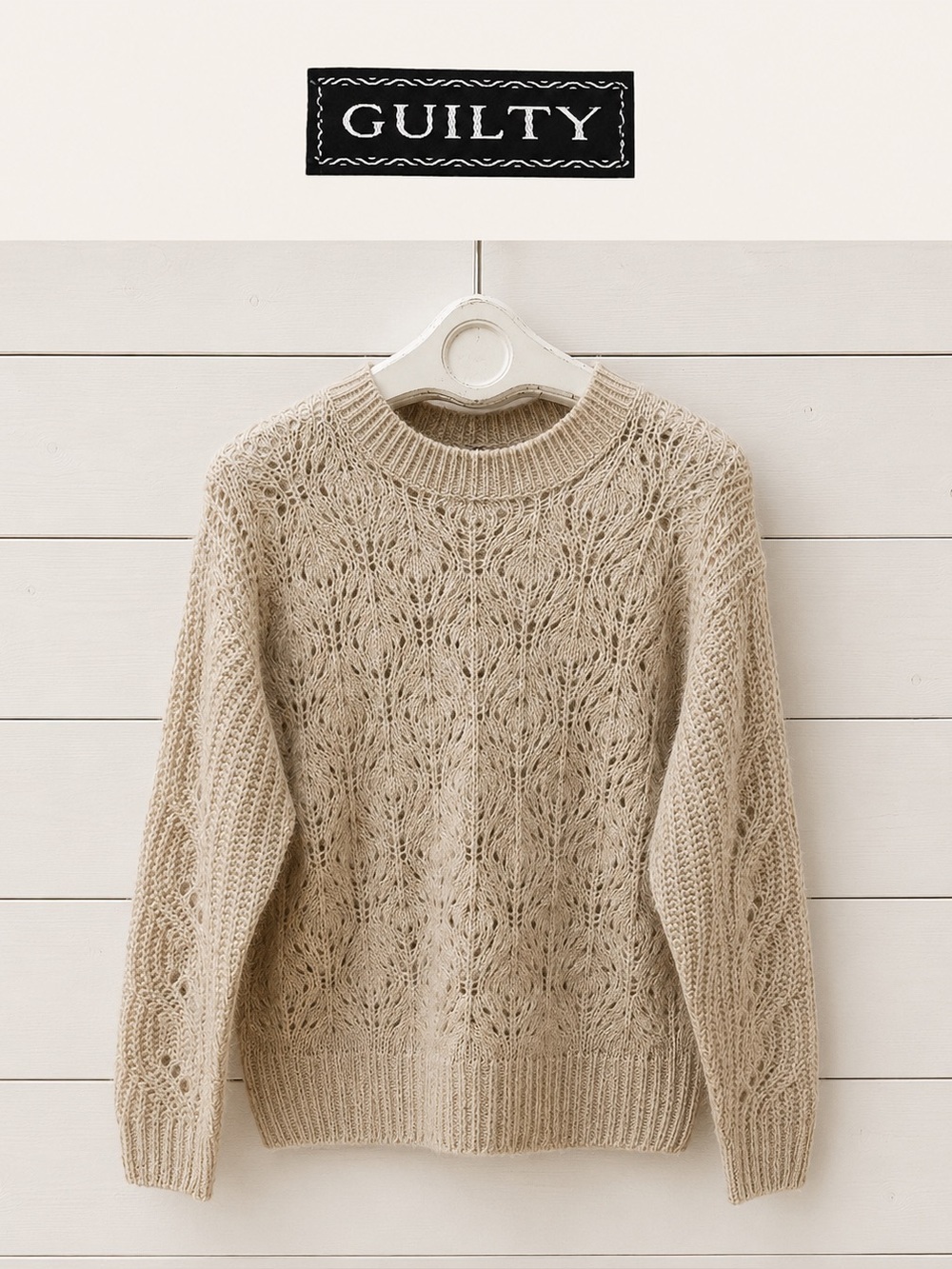 GUILTY Cream Open Knit Sweater TG/XL